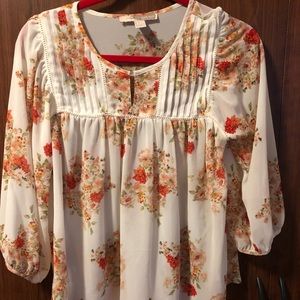 Forever 21 Sheer Floral Blouse